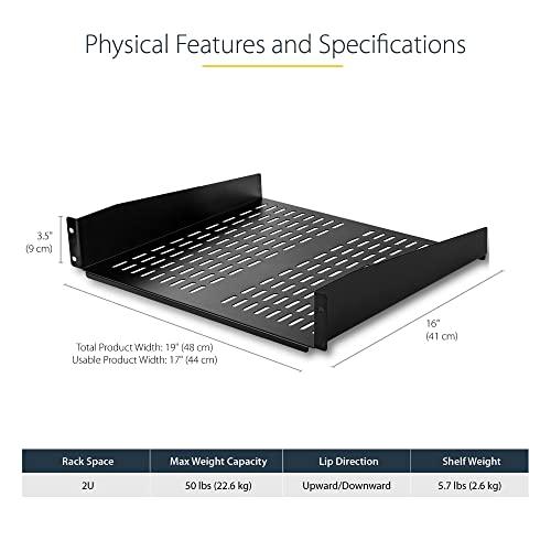 2Uラック StarTech.com 2U Server Rack Shelf - Universal Vented Rack Mount